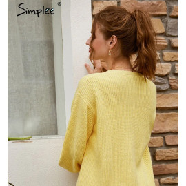 Simplee Casual Long knitted Women Cardigan