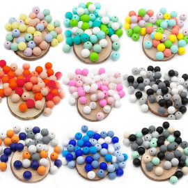 Food Grade Silicone Beads 20pc Round 9mm - Teething & Jewellery