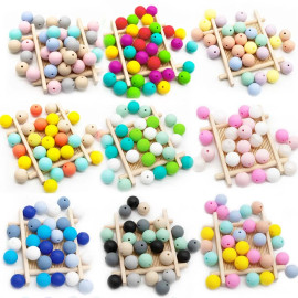 Food Grade Silicone Beads 20pc Round 9mm - Teething & Jewellery