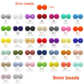 Food Grade Silicone Beads 20pc Round 9mm - Teething & Jewellery