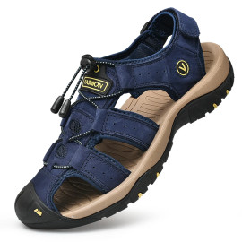 Men's Genuine Leather Casual Summer Sandals - Sizes 38-48