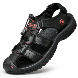 Men's Genuine Leather Casual Summer Sandals - Sizes 38-48