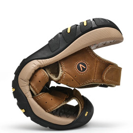 Men's Genuine Leather Casual Summer Sandals - Sizes 38-48