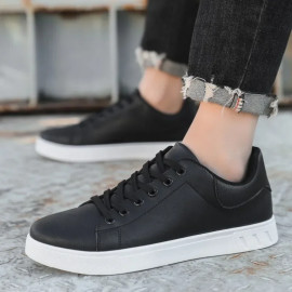 Men's Classic Leather Lace-Up Casual Loafers