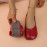 Women's Leather Toe Separator Loafers - Comfortable Slip-On Flats