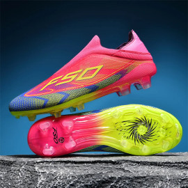 Professional Men's Football Boots with Long Spike Cleats